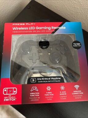 Press Play Wireless LED Gaming Remote with Green LED Accent